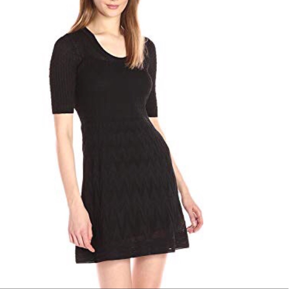 M Missoni Solid Zig Zag Short Sleeve Dress Size 38 - Picture 2 of 8